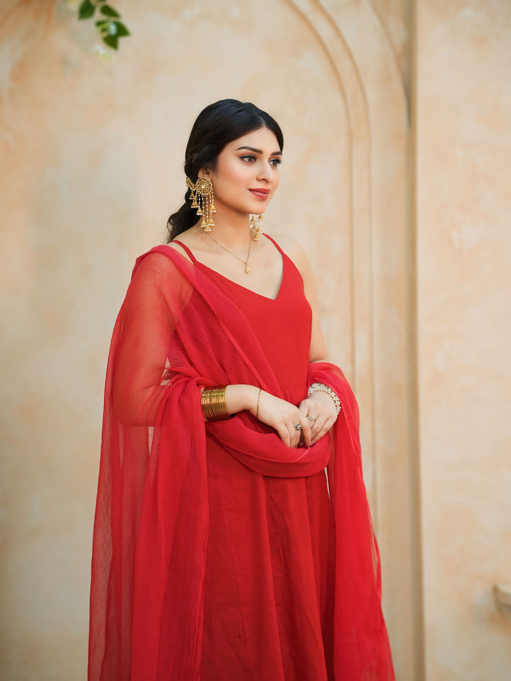 Rangrez | Red Cotton 3 Piece Kurta Set