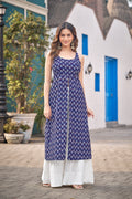 Blue Blossom | Pure Cotton Tie-Back Kurti