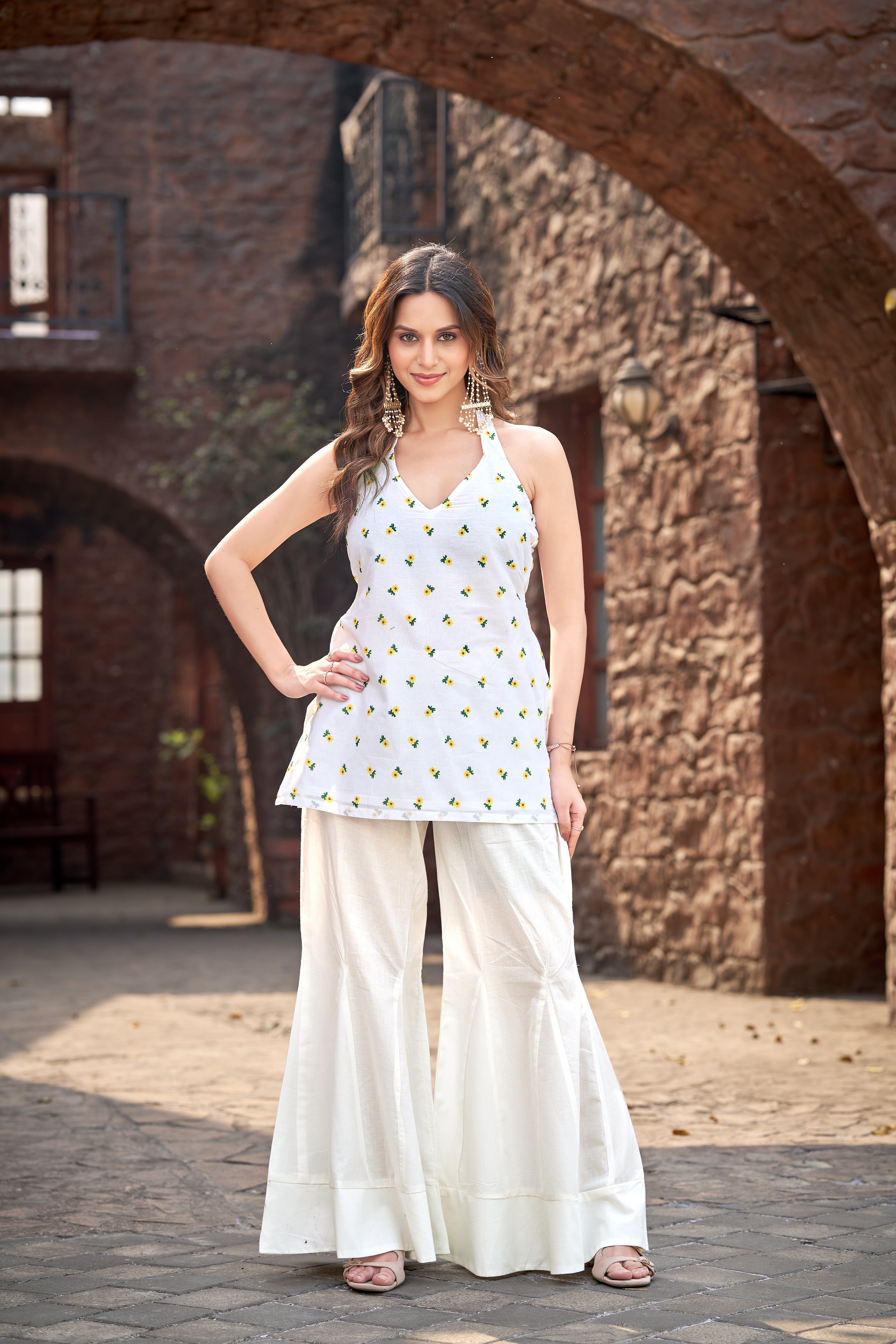 Sunflower | Halter Neck Kurti