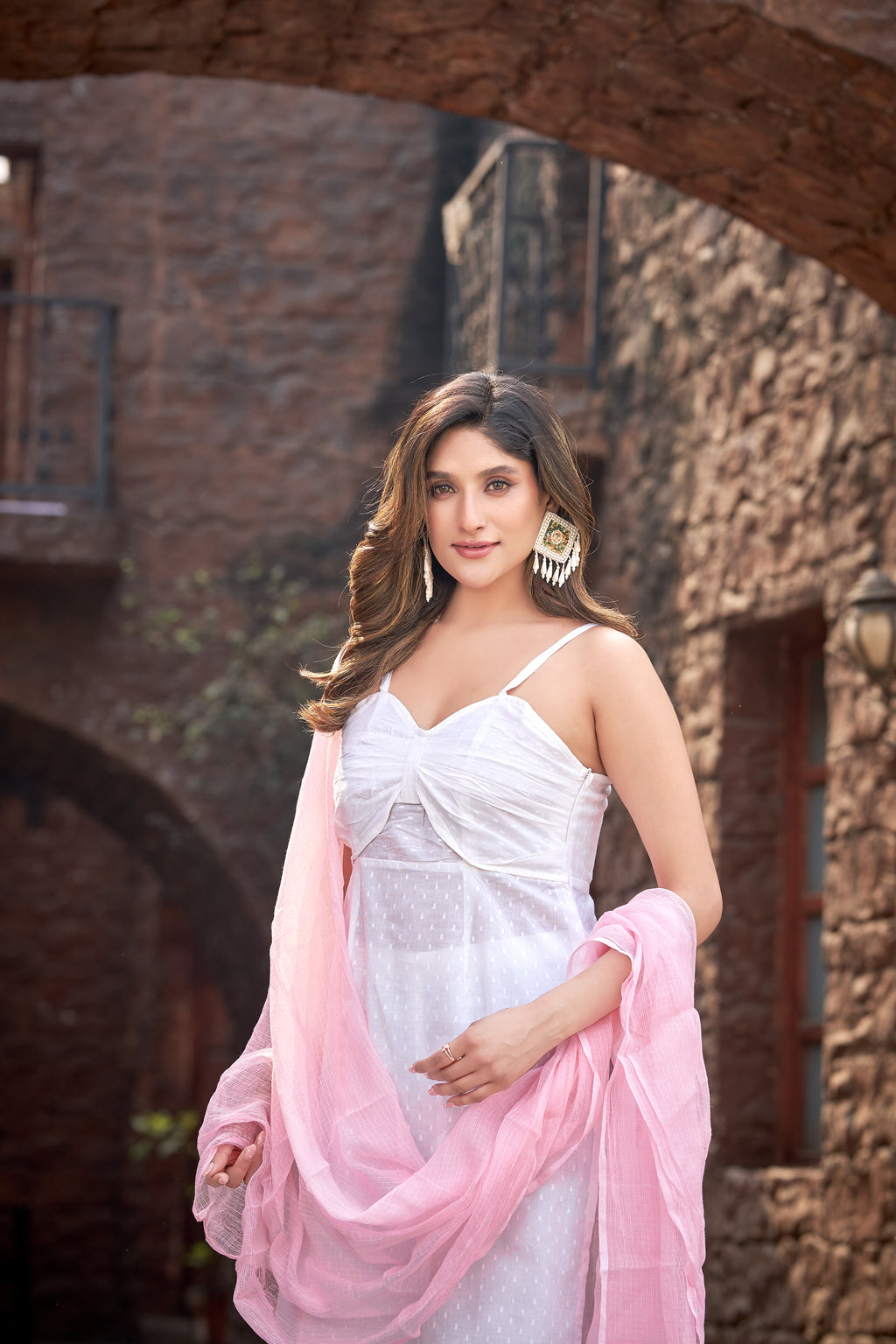 Chandni | White Cotton Kurta Set