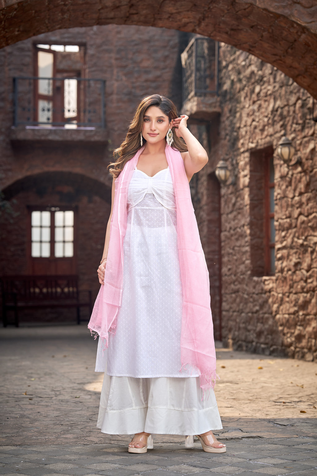 Chandni | White Cotton Kurta Set