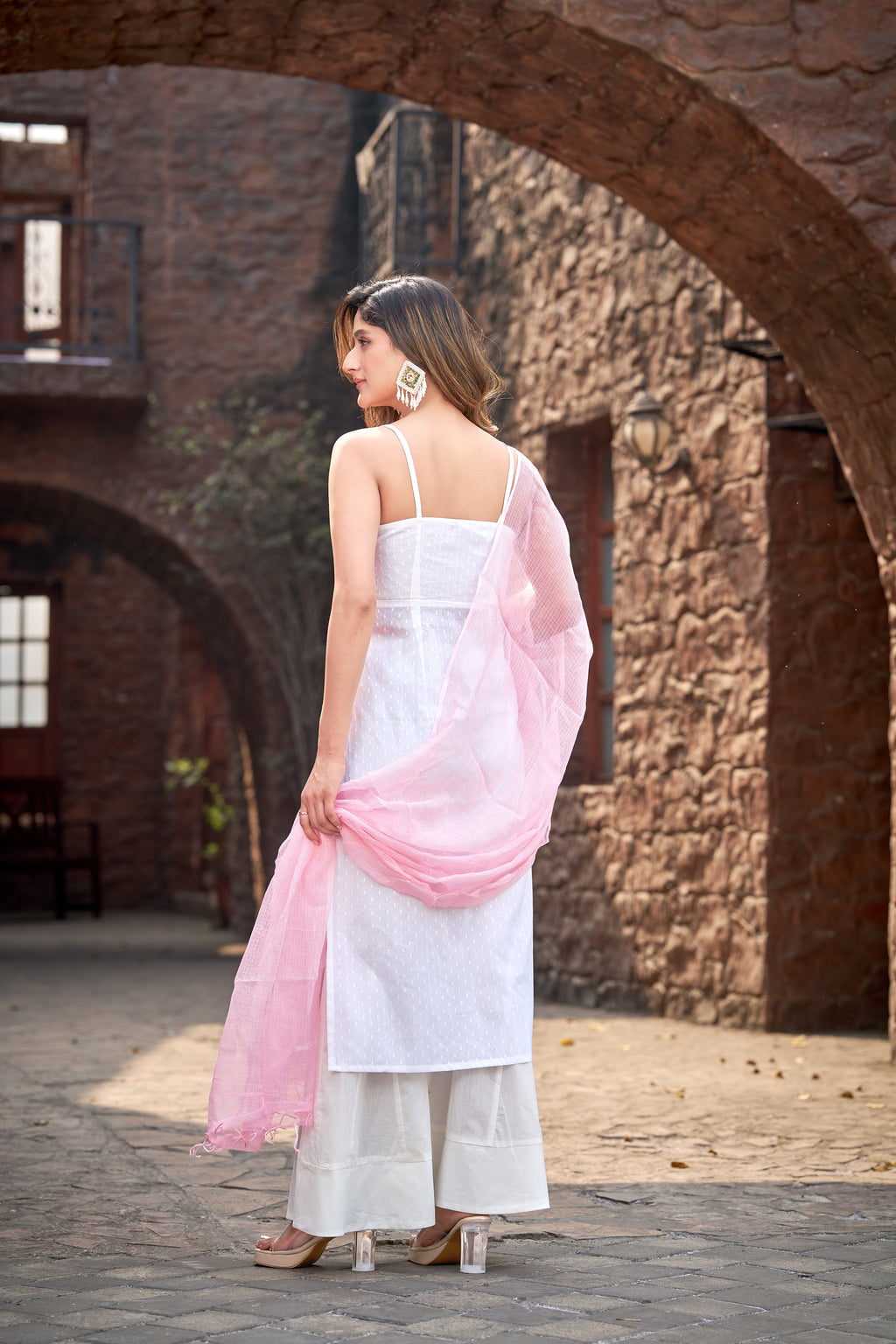 Chandni | White Cotton Kurta Set