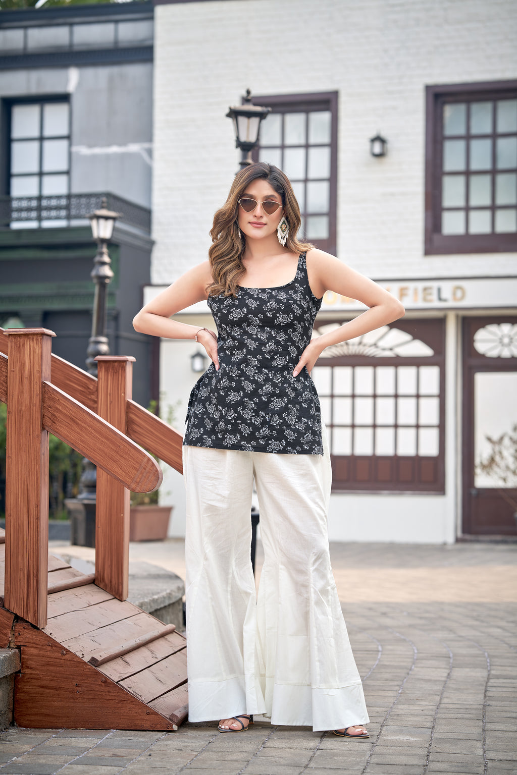 Pure Cotton Flared Pants | Wide-Leg Palazzo Bottom for Kurtis
