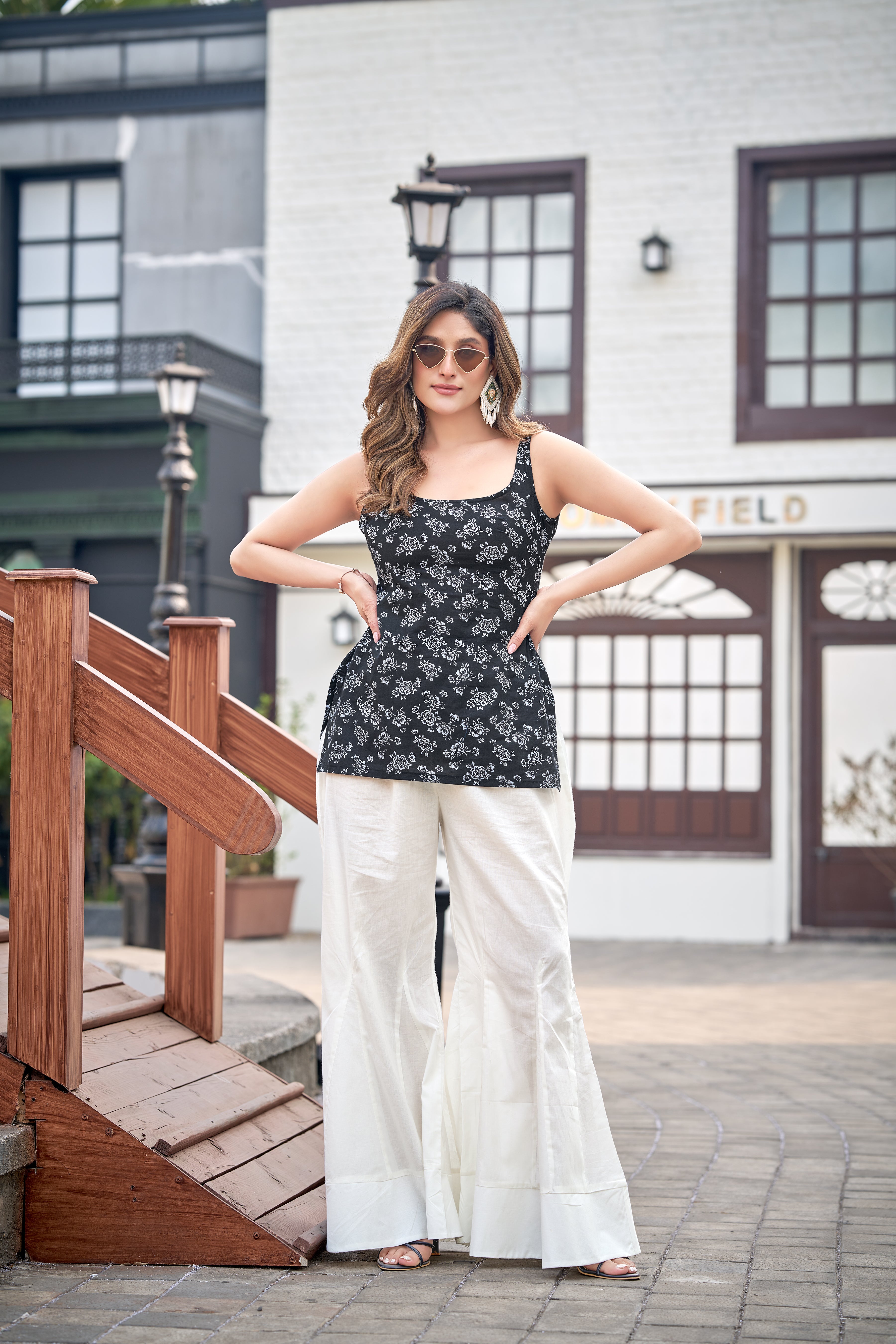 Pure Cotton Flared Pants | Wide-Leg Palazzo Bottom for Kurtis