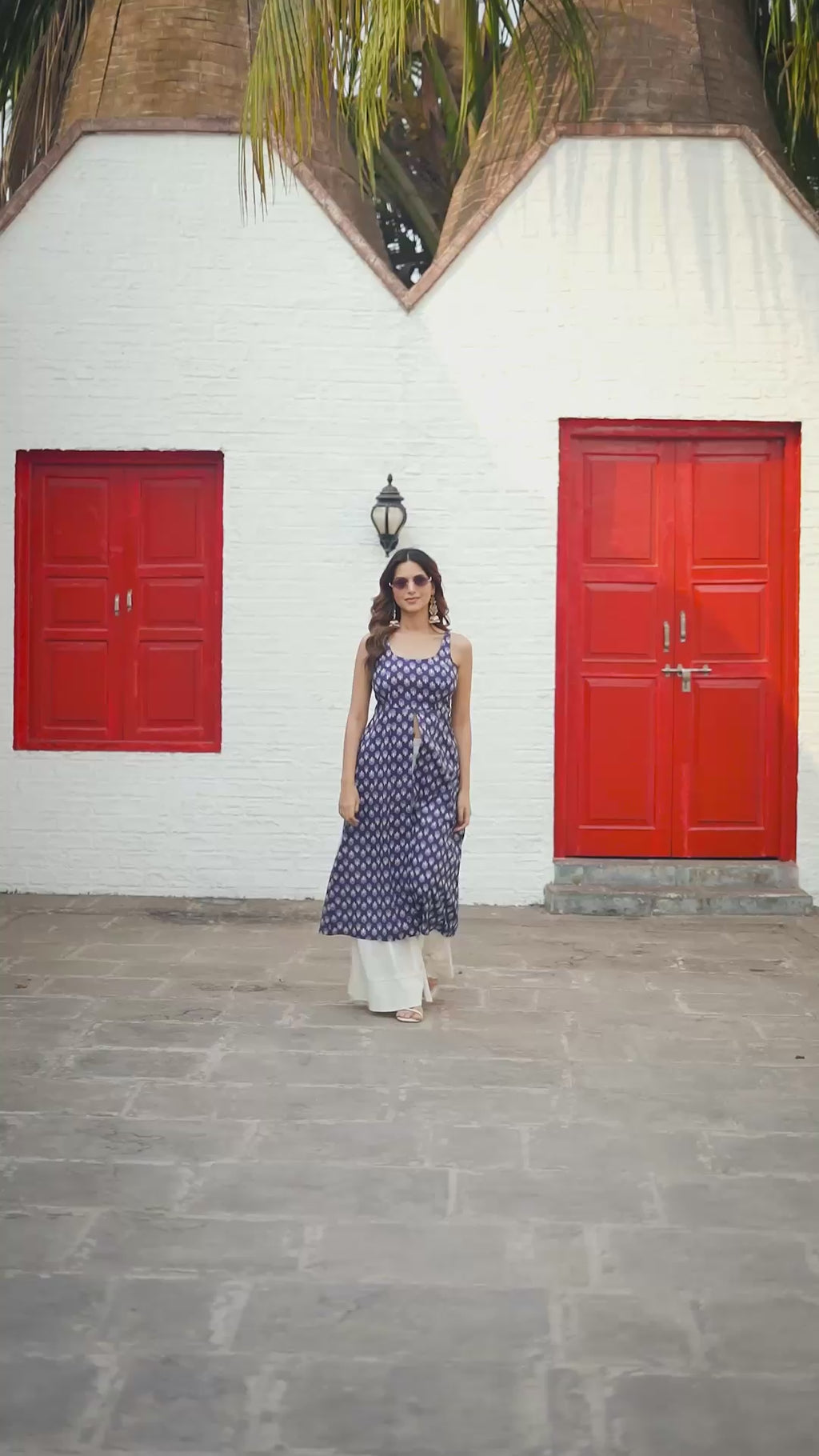 Blue Blossom | Pure Cotton Tie-Back Kurti
